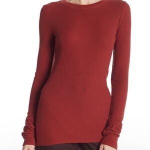 Vince Crew Neck Long Sleeve Thermal Shirt XS Clay
